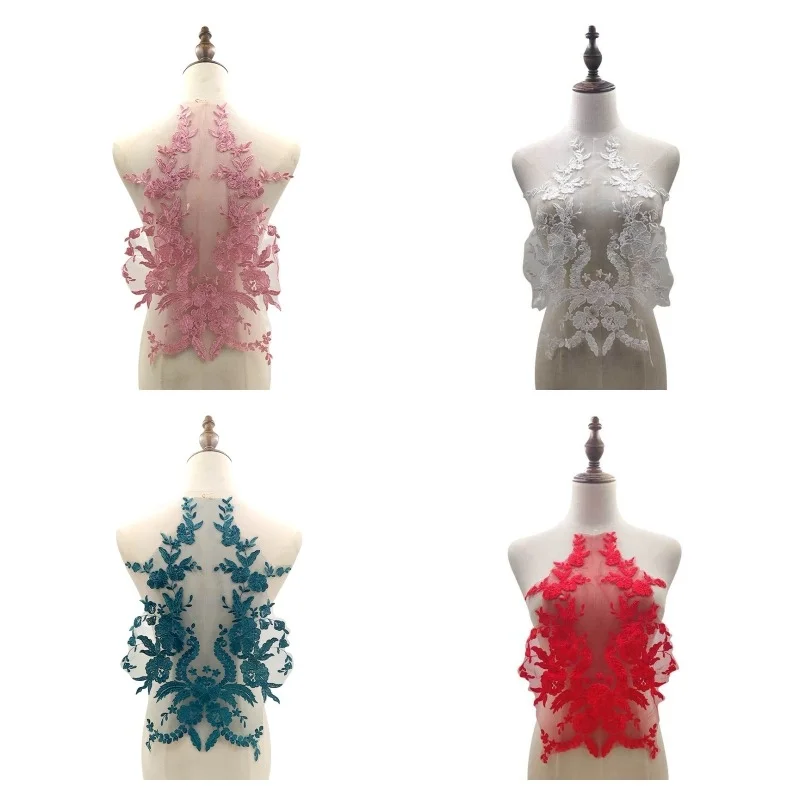 

16 Color New High-quality Embroidered Decal Fabric, Polyester Light Silk, Hand Sewn Decal Clothing, Wedding Dress Accessories