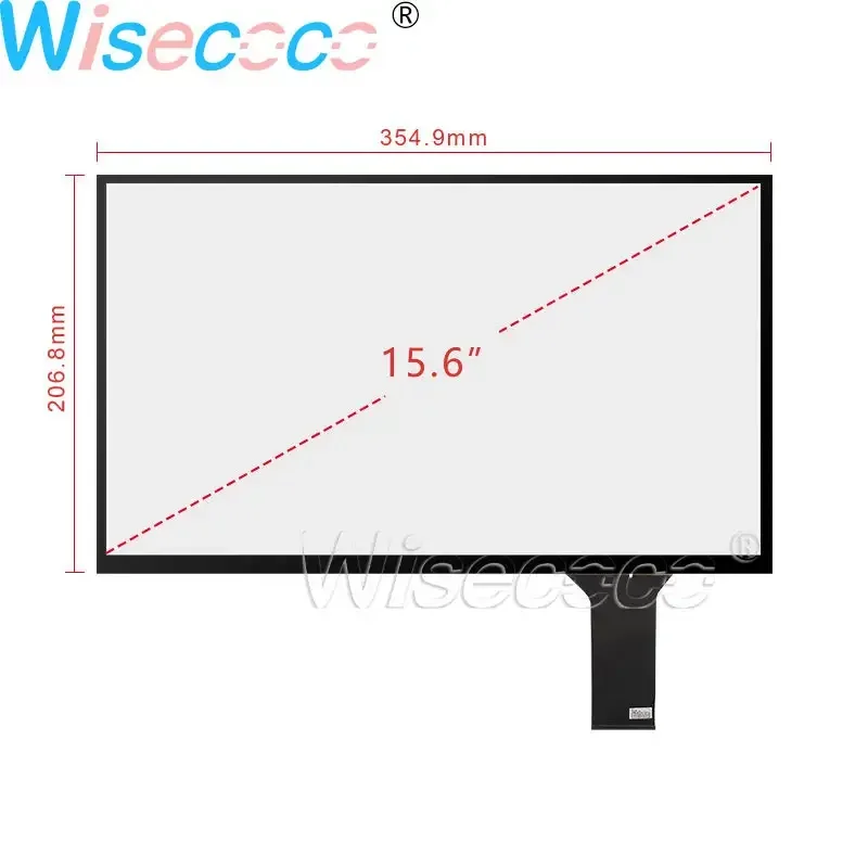 Wisecoco 15.6 Inch Capacitive Touch Screen Digitizer Sensor USB Plug and Play 10 Point Trackpad Universal 354.9 * 206.8 MM