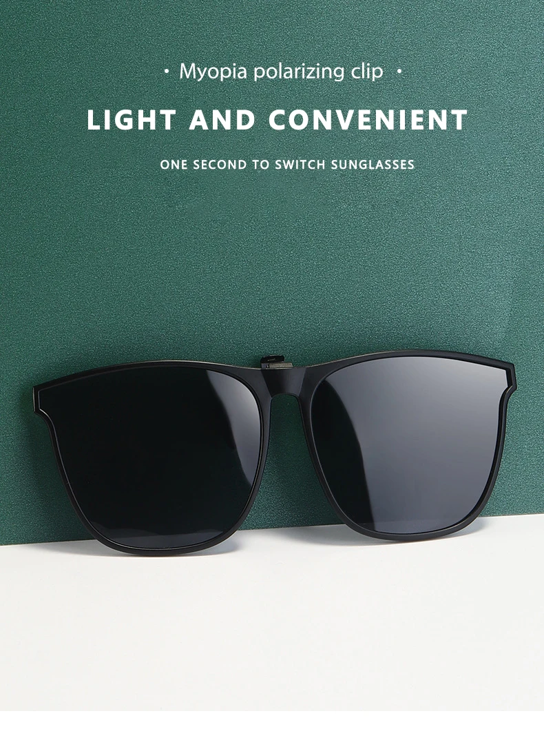 Polarisierte Clip Auf Sonnenbrille Männer Auto Fahrer Brille Nachtsicht Gläser Anti Glare Vintage Quadratische Gläser Oculos – Detail 1
