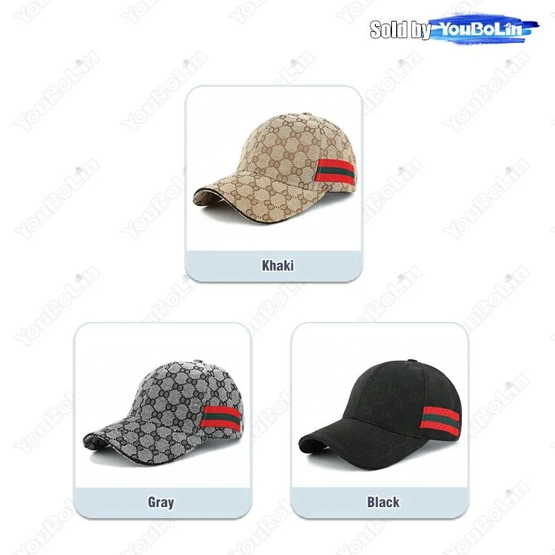 New Fashion Trend Red Green Stripe Black Baseball Cap Classic Men Women Outdoor Casual Sport Trucker Hat Dad Hats