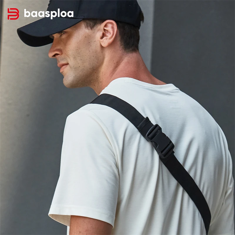 Baasploa Men Sports Bag 2024 Outdoor Waterproof Multifunctional Gym Running Waist Bag Female Fashion Portable Buckle Jogging Bag