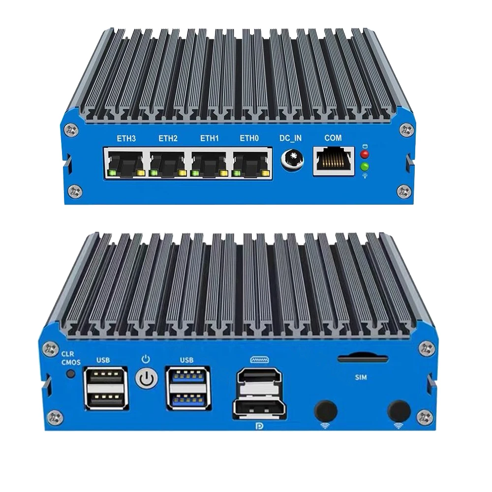 NUC Barebone Home Office Mini Server N150 4x2.5G Rete Celeron J6413 J5005 Mini Box industriale senza ventola incorporato PC Linux Win10