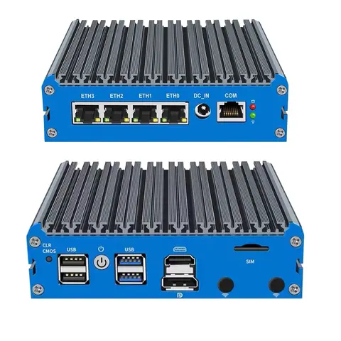 NUC Barebone Home Office Mini Servidor N150 4x2.5G Rede Celeron J6413 J5005 Incorporado Fanless Industrial Mini Box PC Linux Win10