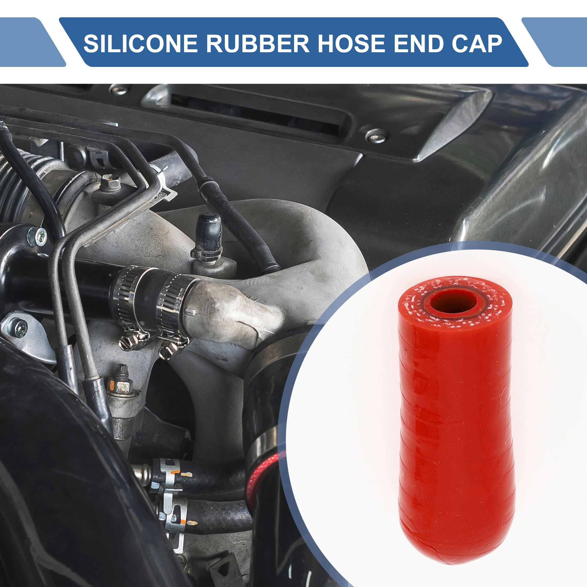 UXCELL 30mm Length 6/8/10/12/14/16/18/20/22/25/28/30/32/35/38/40mm ID Red Car Silicone Rubber Hose End Cap 1 Pcs Multi Size