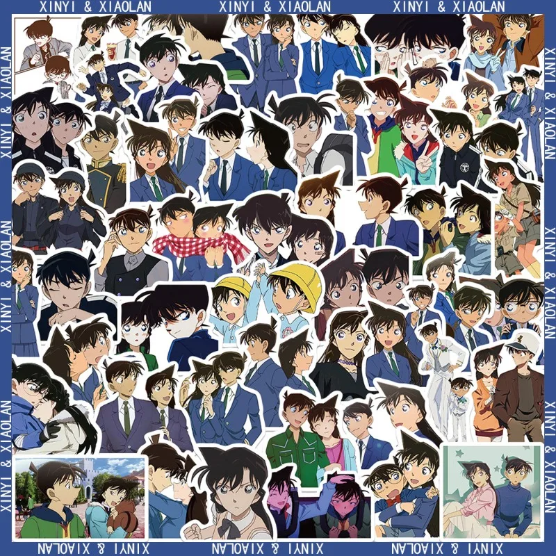 

50pcs Detective Conan Anime Stickers DIY Graffiti Laptop Phone Scrapbook Skateboard Luggage Wall Kawaii Decoration Decal Toys