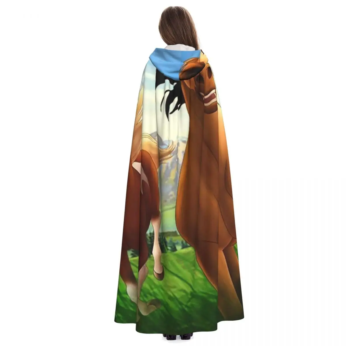 Modern Spirit And Rain - Love Found Us Long Hooded Cloak Witch Medieval Costume Cosplay Cape HalloweenCoat Adult Unisex