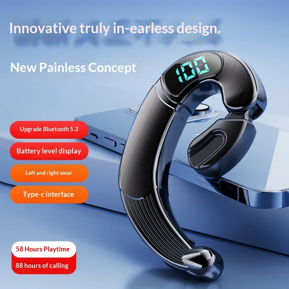 Single Earphone Wireless Bluetooth Headphones 2025 New Version High Appearance Value Noise Cancellation Ultra-Long Battery Life