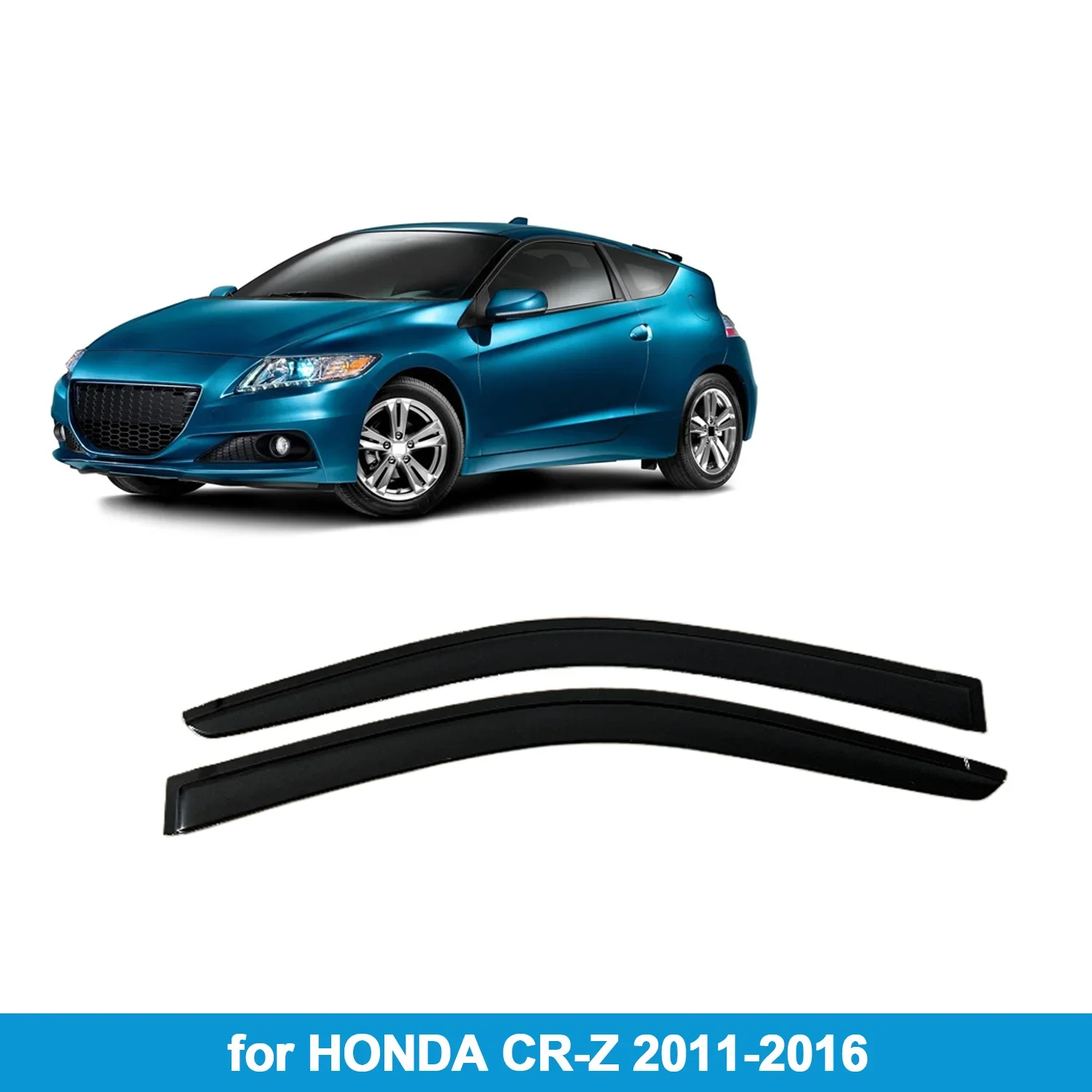 

Window Visor for HONDA CR-Z 2011-2016 Rain Guard Side Vent Deflector Weathershield Outside-Mount Tape On