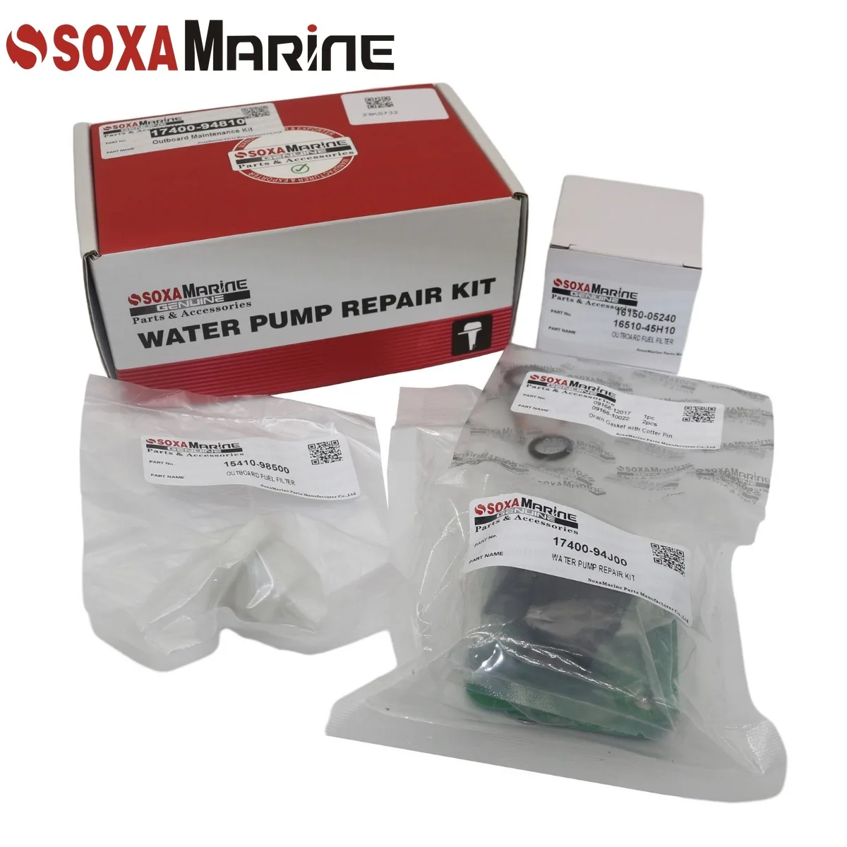 

Fit Suzuki 9.9 15 HP DF9.9 DF15 100 Hours Maintenance Repair Kit Outboard Water Pump Rebuild with Fuel Filter Drain Gasket