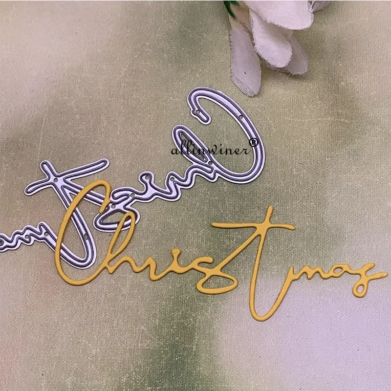 

Christmas letter decoration Metal Cutting Dies Stencils Die Cut for DIY Scrapbooking Album Paper Card Embossing