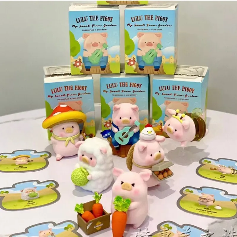 Canned Pig Lulu The Piggy Farm Box Chicken Farmer Folk Singer Figure Kawaii Toy Birthday Gift Desk Decor  Model