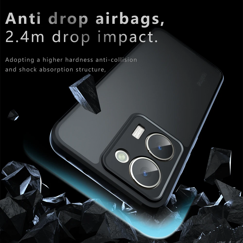 Abdeckung für Realme P3 Ultra Hülle, ultradünn, matt, durchscheinend und klar, vollständiger Schutz, Telefon Funda Capa