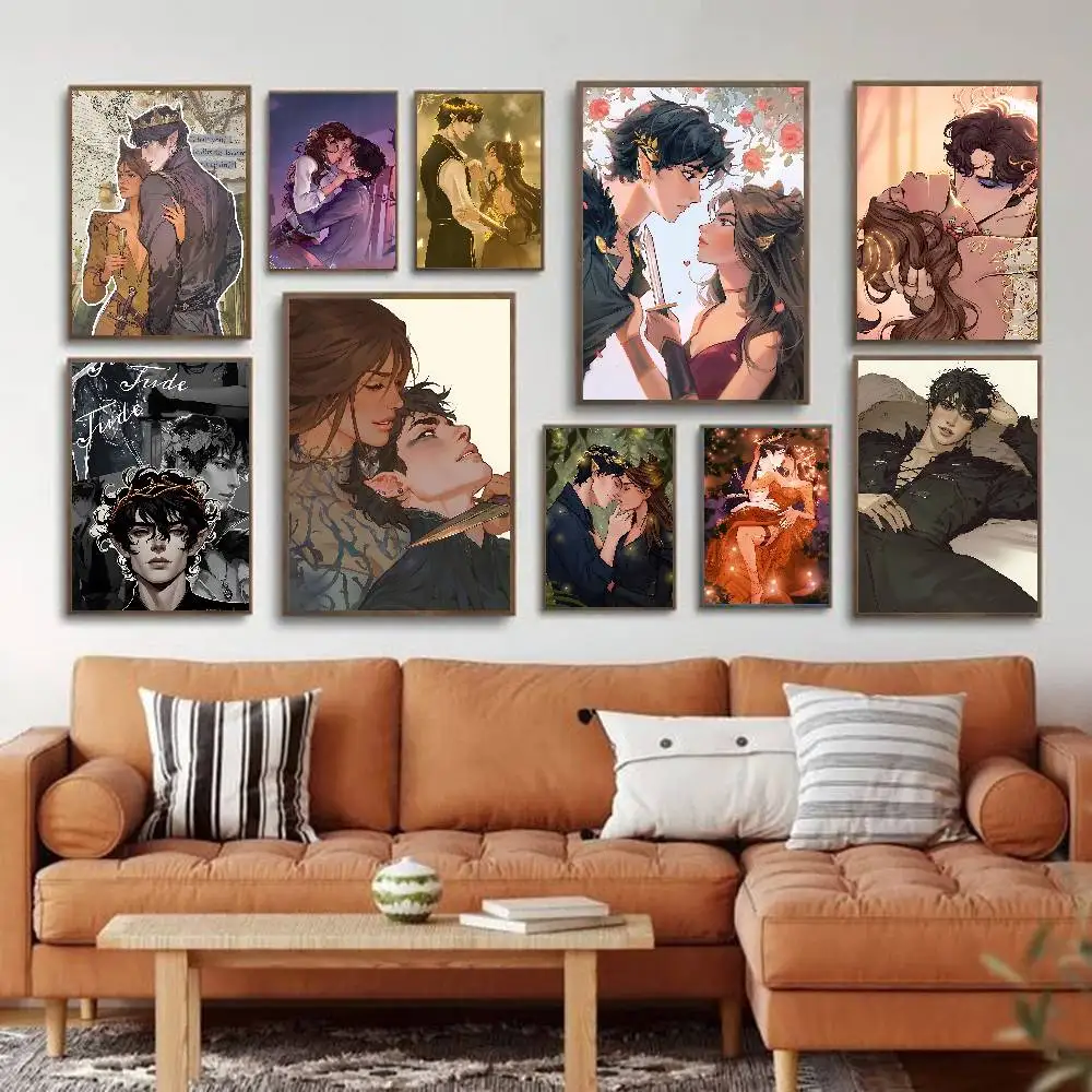 The Cruel Prince Jude And Cardan Poster High Quality Print Poster Waterproof Wall Art Posters For Bedroom Retro Room Decor Gift