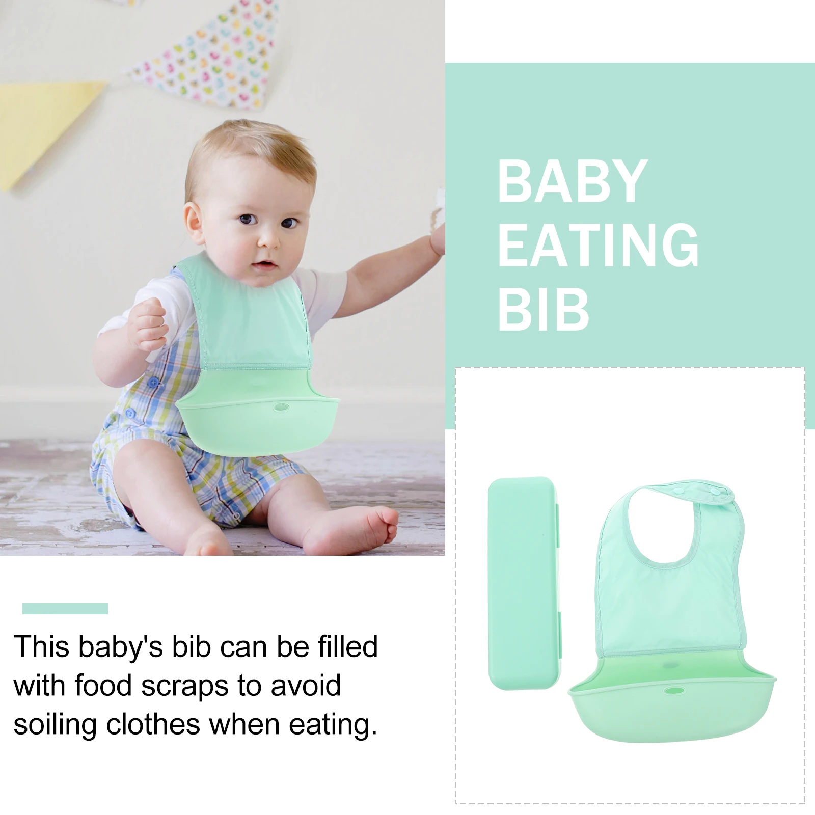 

1 set Waterproof Soft Baby Bib Adjustable Lightweight Feeding Apron Washable Dirt Catching Bib For Toddler Infant Eating