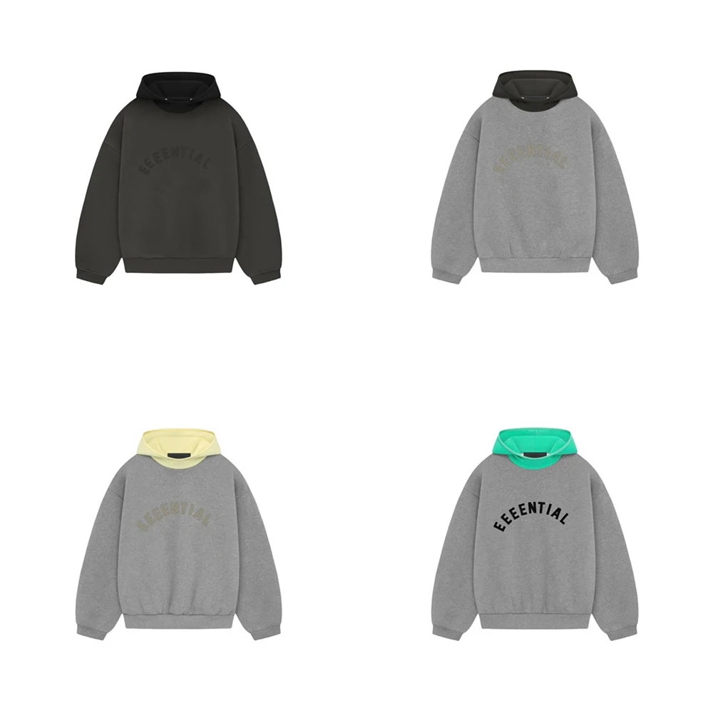 

24ss High Qaulity Fashion New Collection Patchwork Hood Hoodie Flocking Letter Logo Sweatshirts Men Women Fashion Streetwear