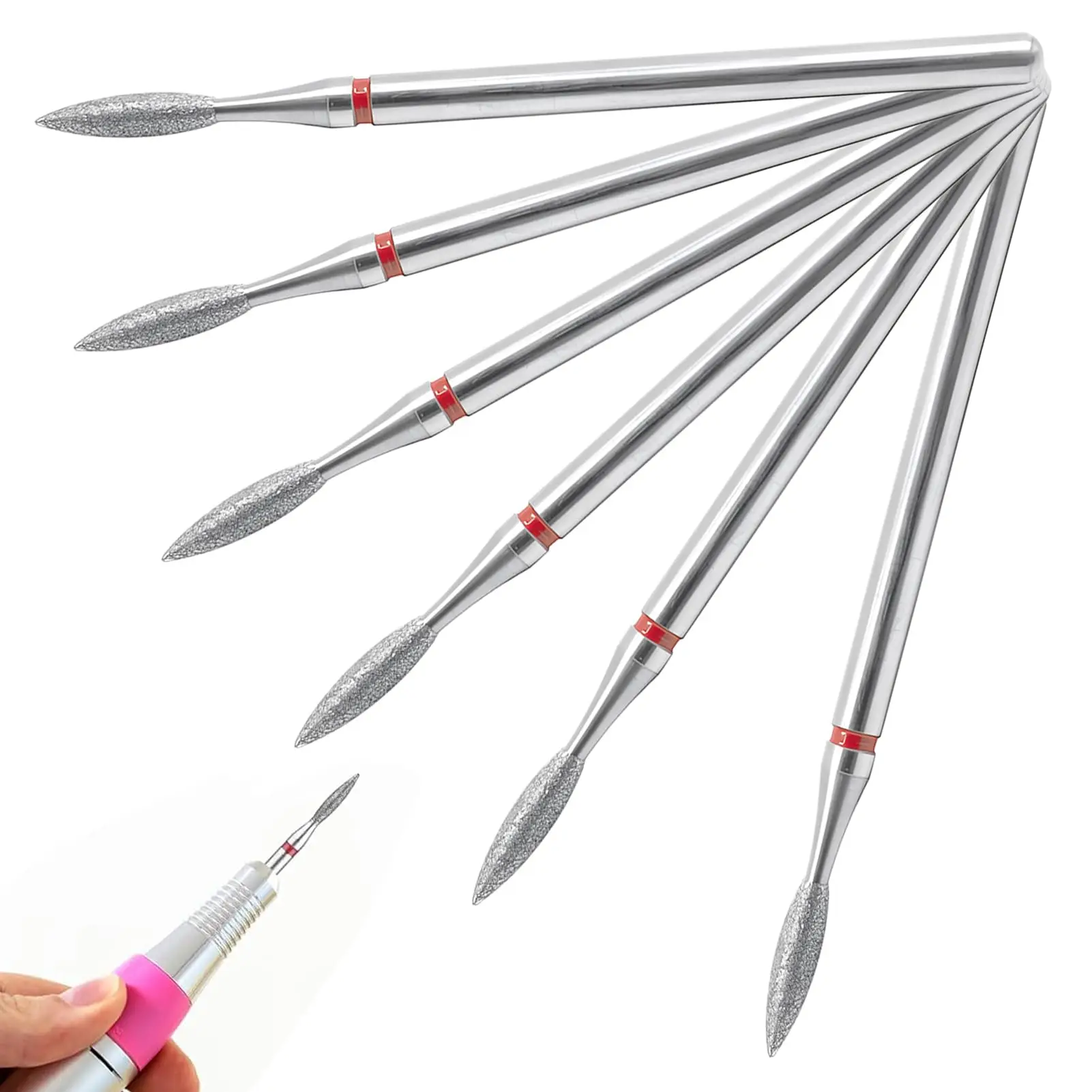 

Flame Cuticle Drill Bit Pro Diamond Nail Bits for Salon Manicure Nail Tools Acrylic Professional Nail Bits Remove Gel