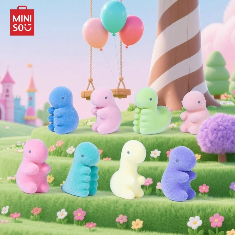 

MINISO PETTY DUST Sit in Row Series слепая коробка милый милый маленький модель динозавра мультяшные украшения детские игрушки подарок на день рождения