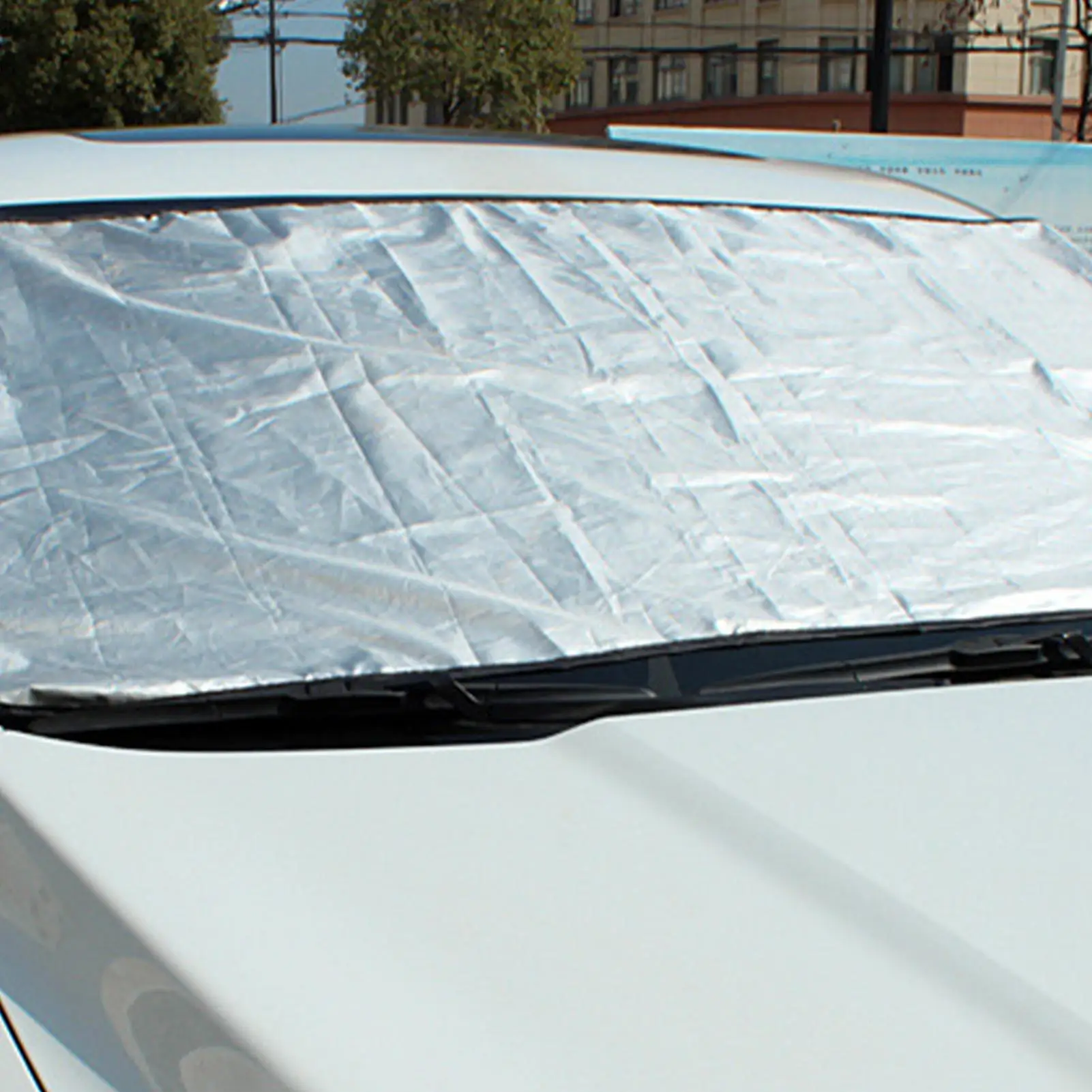 Outdoor Car Windshield Snow Shield Winter Windproof Car Sunshade Frost Cover Silver-coated Fabric Windshield Snow Guard Cover