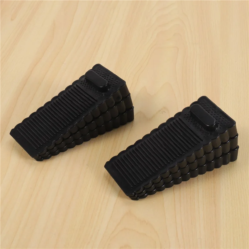 12 Pack Door Stopper Rubber Wedge - Sturdy And Stackable Door Stoppers - Slip-Resistant Rubber Door Stop Works On All