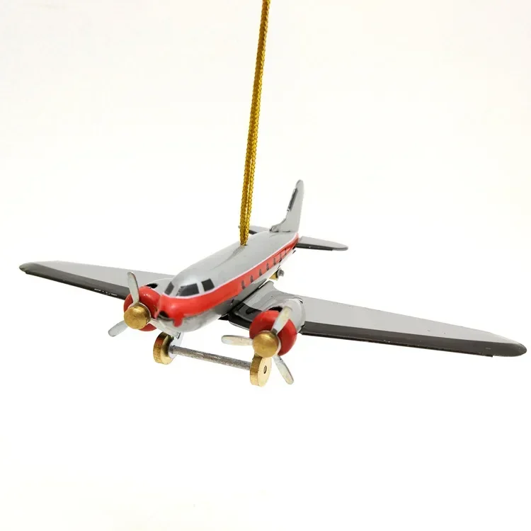 [Best] Adult Collection Retro Wind up toy Metal Tin Boeing airliner Pendant Mechanical toy Clockwork toy figures model kids gift