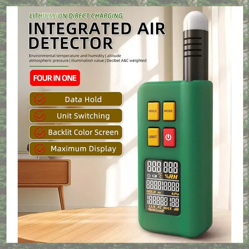 BSIDE GX1 6 In 1 Environment Detector Hygrothermograph Air Gauge Illuminometer Noise Meter Elevation Meter