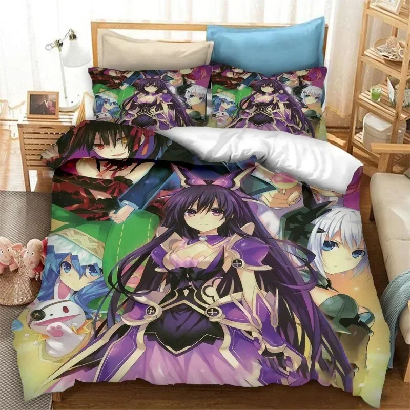 Anime Date A Live Bedding Sets For Adults Bed Supplies Set Duvet Cover Set With Pillowcases No Filling Luxury Birthday Gifts