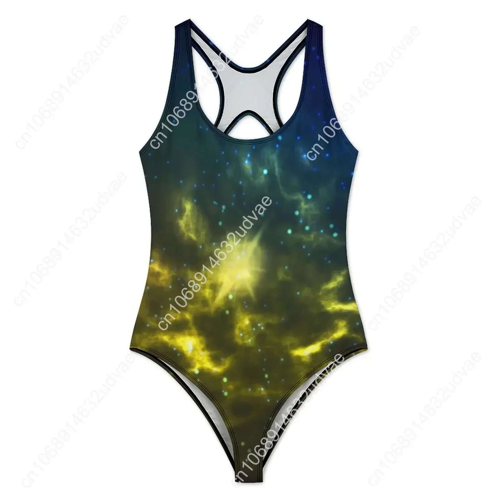 Bright Galaxy Swimsuit Cosmic Starry Sky Push Up Swimwear One Piece Holiday Bathing Suit Swimsuits Sexy Graphic Beach Outfits