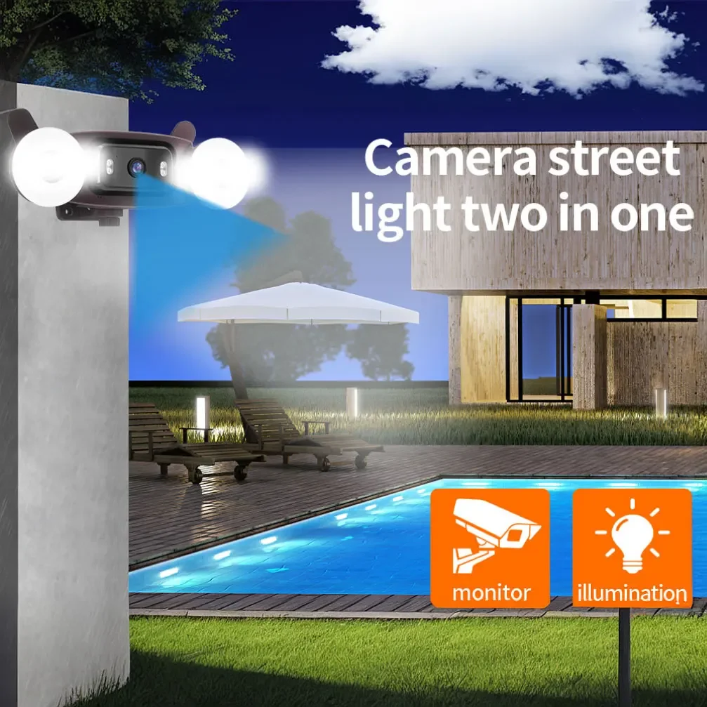 5MP 2 Way Audio Floodlight Wifi Security Camera Outdoor Color Night Vision Wall Lamp Camera Security Video Surveillance IP Cam