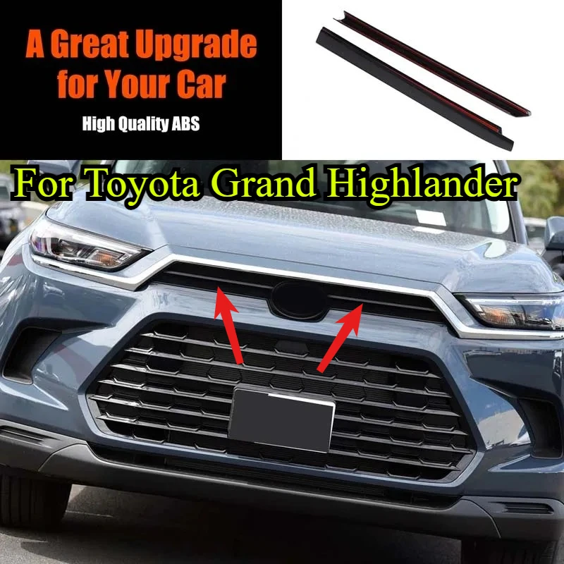 For Toyota Grand Highlander 2024-2025 ABS Black Car Front Grille Trim Strip Car Accessories