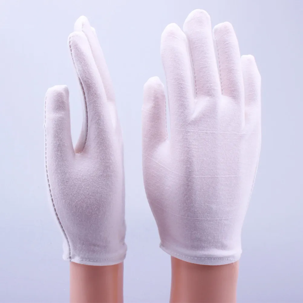 

4Pair Cotton Protective Work Gloves Lightweight Easy Clean Reusable for Industrial Gardening Construction Jewelry Coin Slide