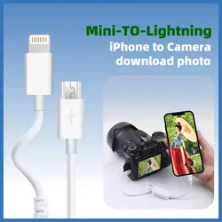 Lighting To Mini OTG cable Connector for Apple iphone 14 13 12 11 Pro  to Canon camera 600D 650D 700D 750D 800D Converter Reader