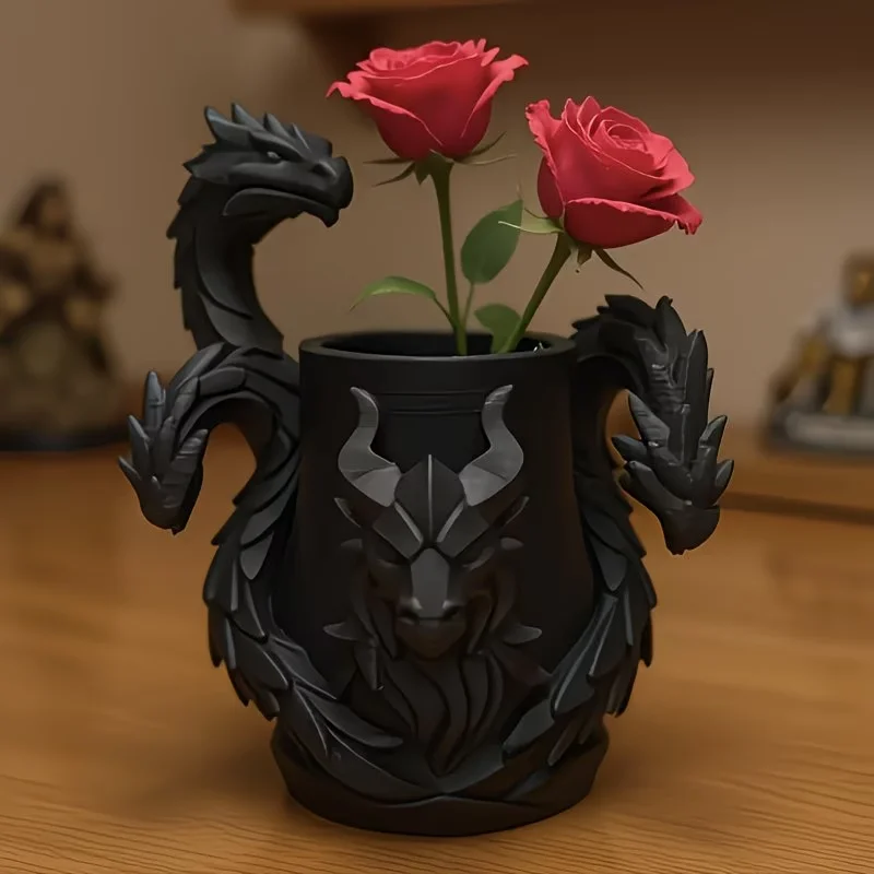 Creative Three-Headed Dragon Pen Holder, Desktop Organizer O
