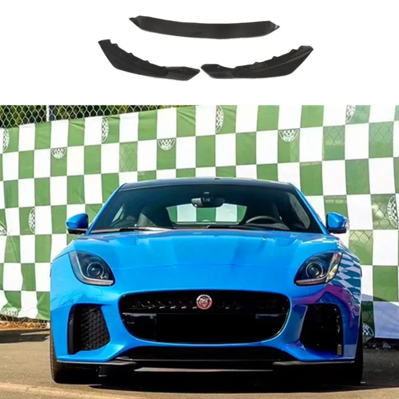 Suitable 2013-2019 For Jaguar F-Type retrofit SVR carbon fiber three piece front bumper lip body kit