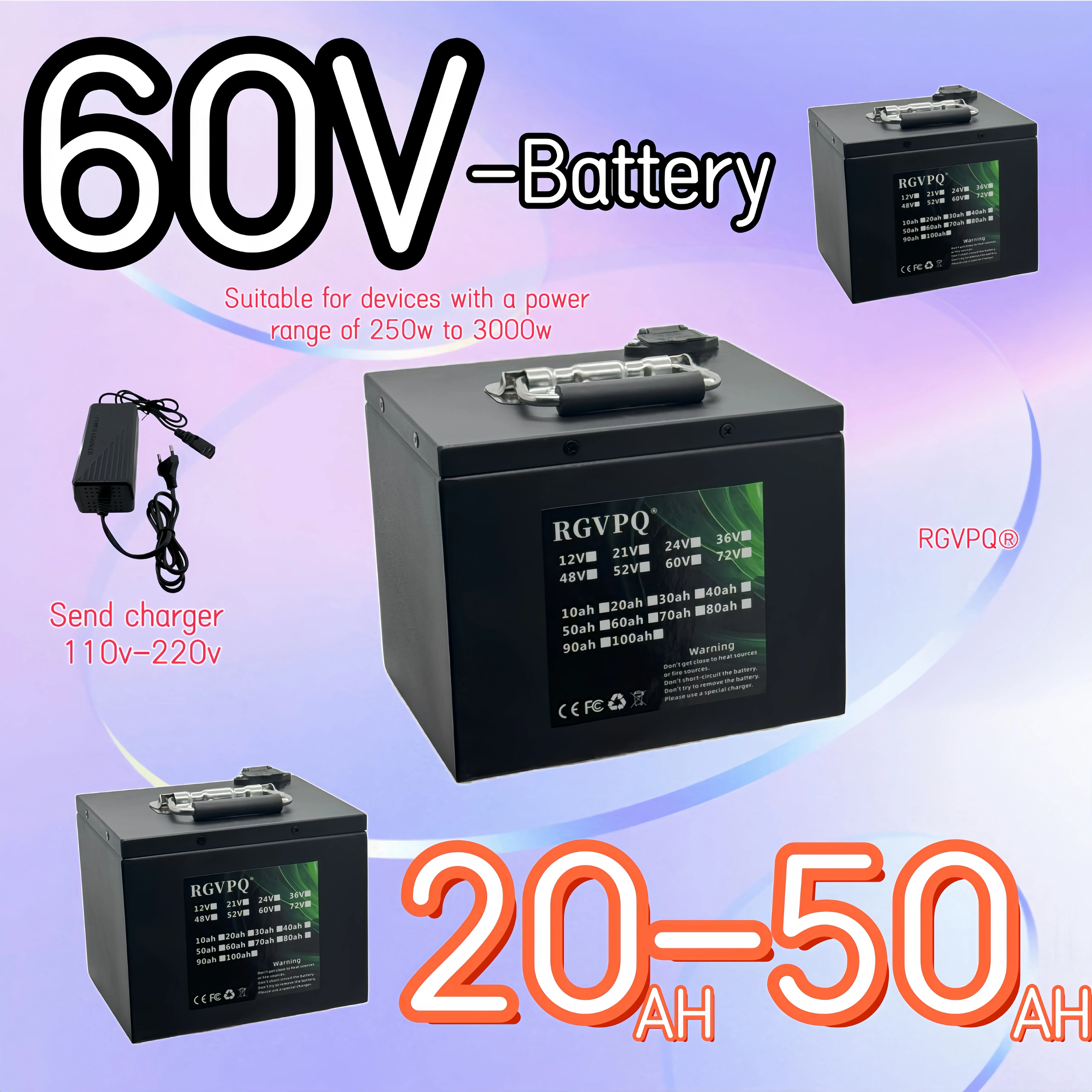 

Electric vehicle specific 60V18650 lithium-ion battery 20AH-50AH, in stock, shipped by air within 24 hours of placing an order