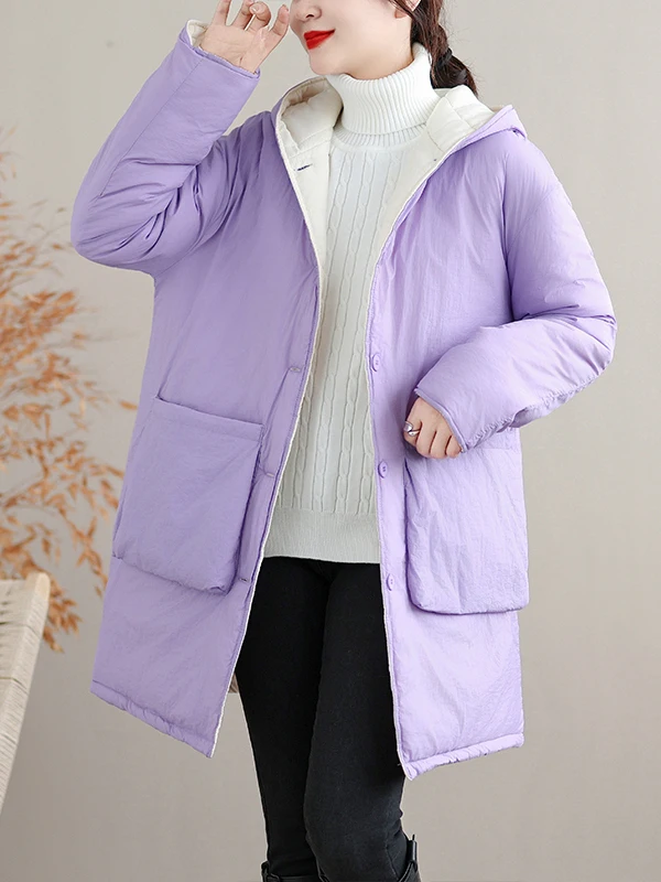 دافئ القطن Jaet مقنعين منتصف طول Thiened القطن ملء العلامة التجارية المرأة Faion معطف الشتاء الكورية Sle تخفيف ودية