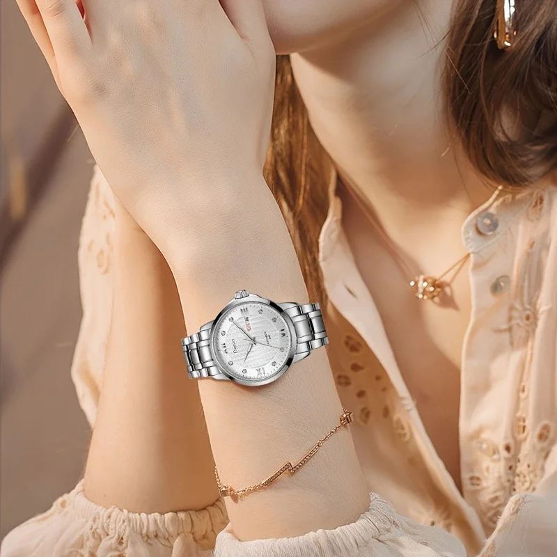 Deesio N833 Automatic Watch Women's Mechanical Wristwatch Luxury Band Steel Clock Fashion Bussiness High End Wristwatches Ladies