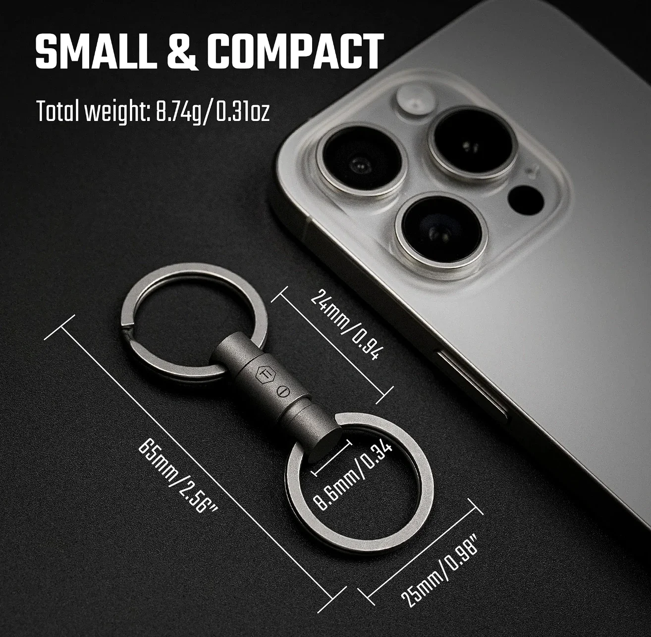 Keyunity KA46 Titanium Quick-Release Keychain (Flathead Screwdriver)