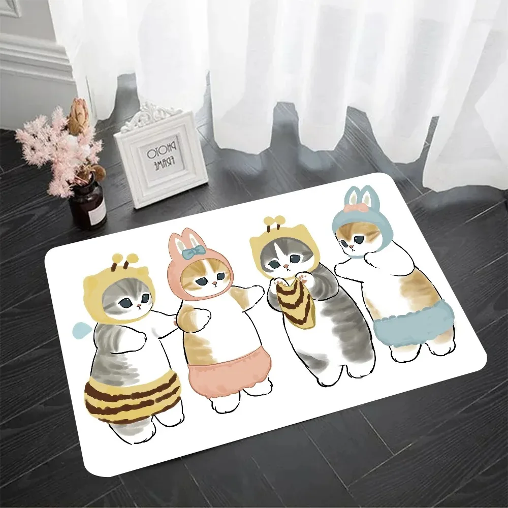 Cute Cartoon Cat Pattern Door Front Mat Decoration Home Bathroom Floor Mat