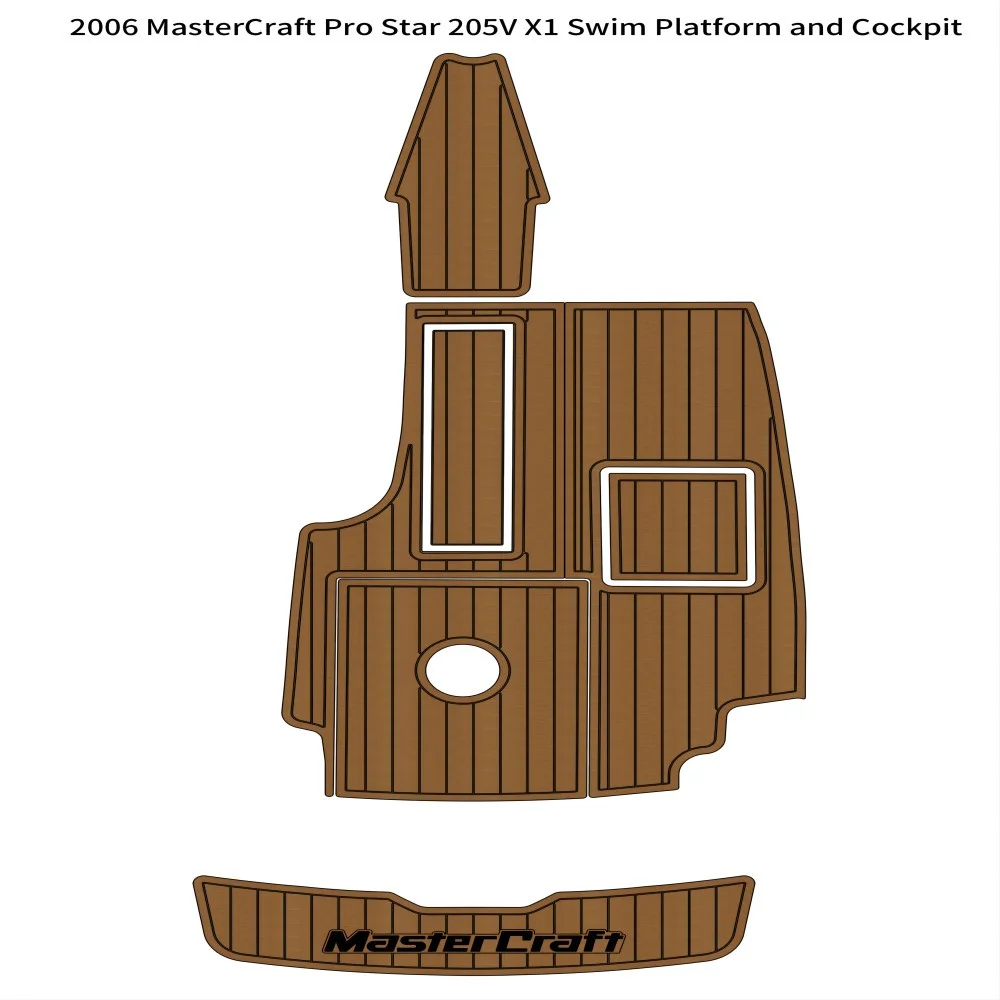 2006 MasterCraft Pro Star 205V X1 Swim Platform Cockpit Pad Boat EVA Teak Floor SeaDek MarineMat Gatorstep Style Self Adhesive