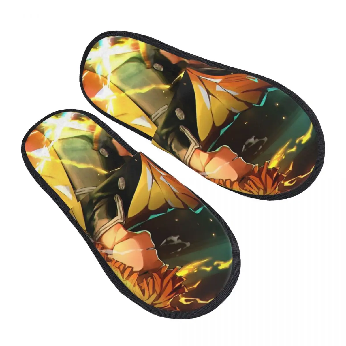 Zenitsu Agatsuma Slippers Bedroom Anime Demon Slayer Soft Memory Foam Slides Anti-skid