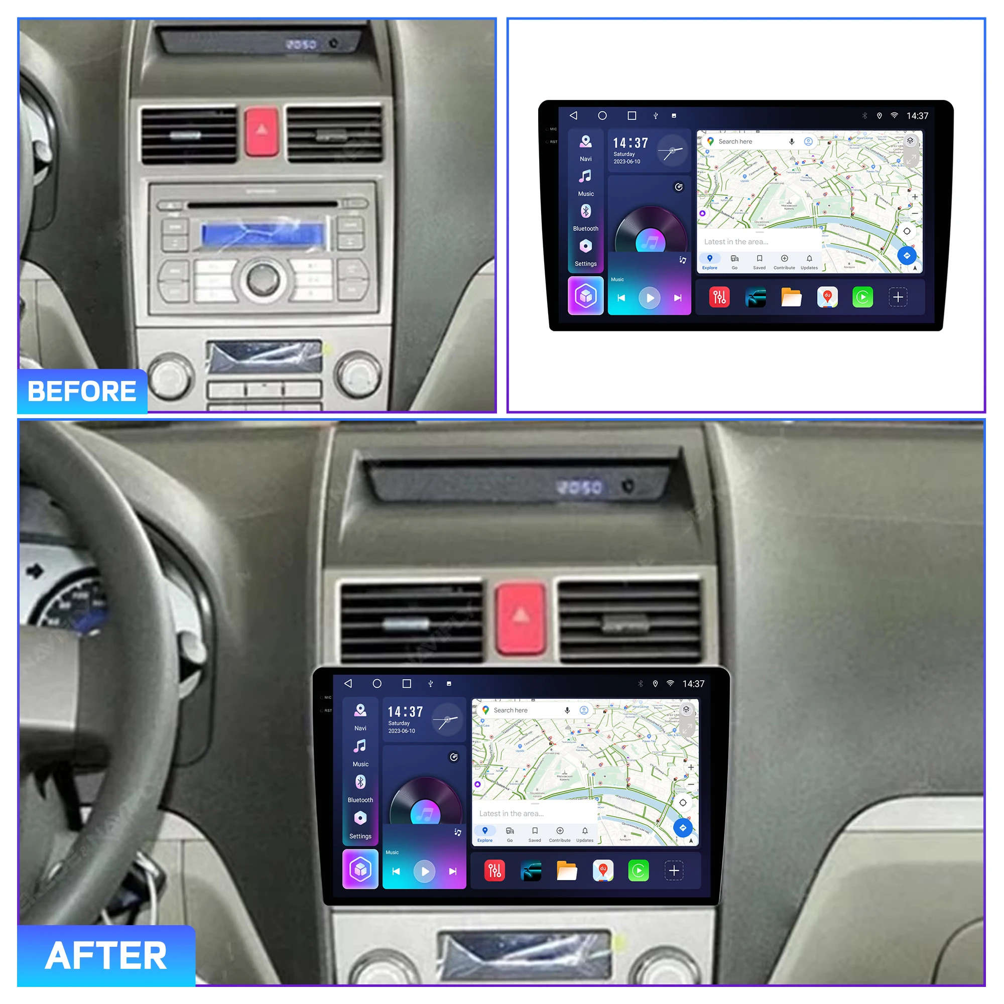 Penhui Android Car DVD Player 2 Din for GEELY EMGRAND EC7 2004-2011 Multimedia Screen with DSP, Bluetooth, Audio & CarPlay