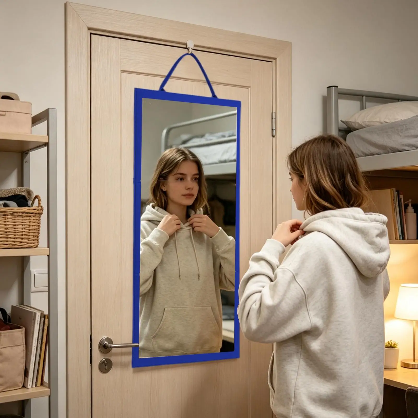 Full Length Mirror Hangable Foldable Shatterproof 108x28cm Acrylic Wall for Door Desktop Travel Camping Dorm Dance Studio
