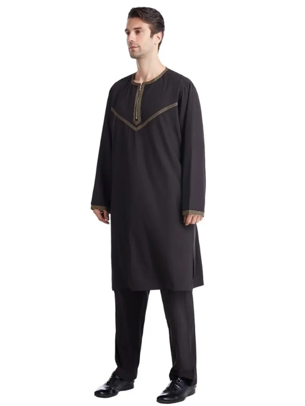 رداء مسلم عربي للرجال رمضان بلون باكستانيا العربية تركيا عباية ذكر إفطار 2 قطعة مجموعة بلوزات وسراويل ملابس إسلامية 3XL