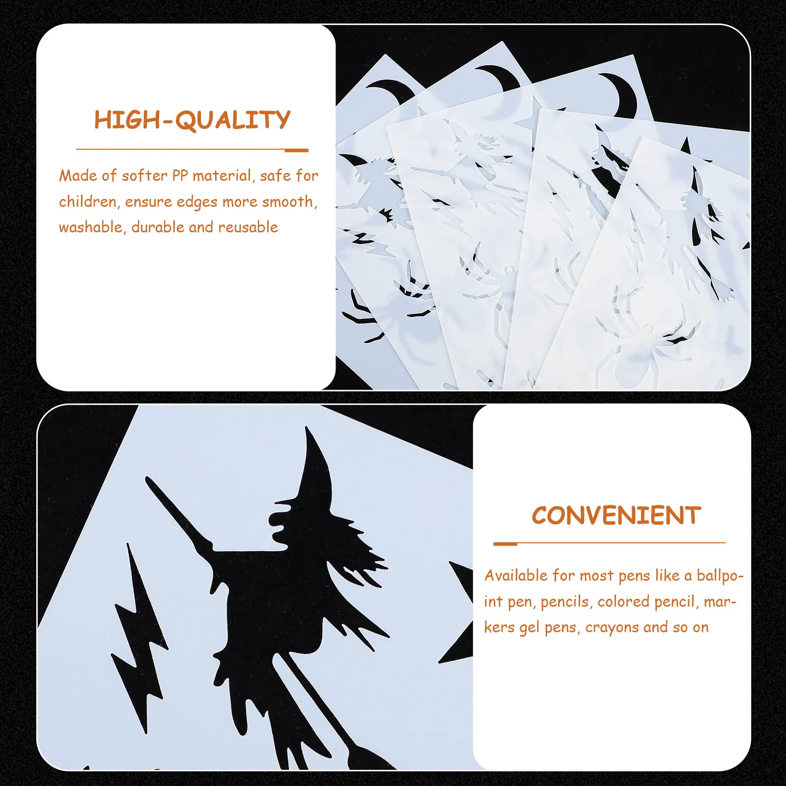 

20Pcs Halloween Painting Template Reusable Hollow Drawing Stencils PP Material Safe for Kids DIY Body Art Halloween Craft