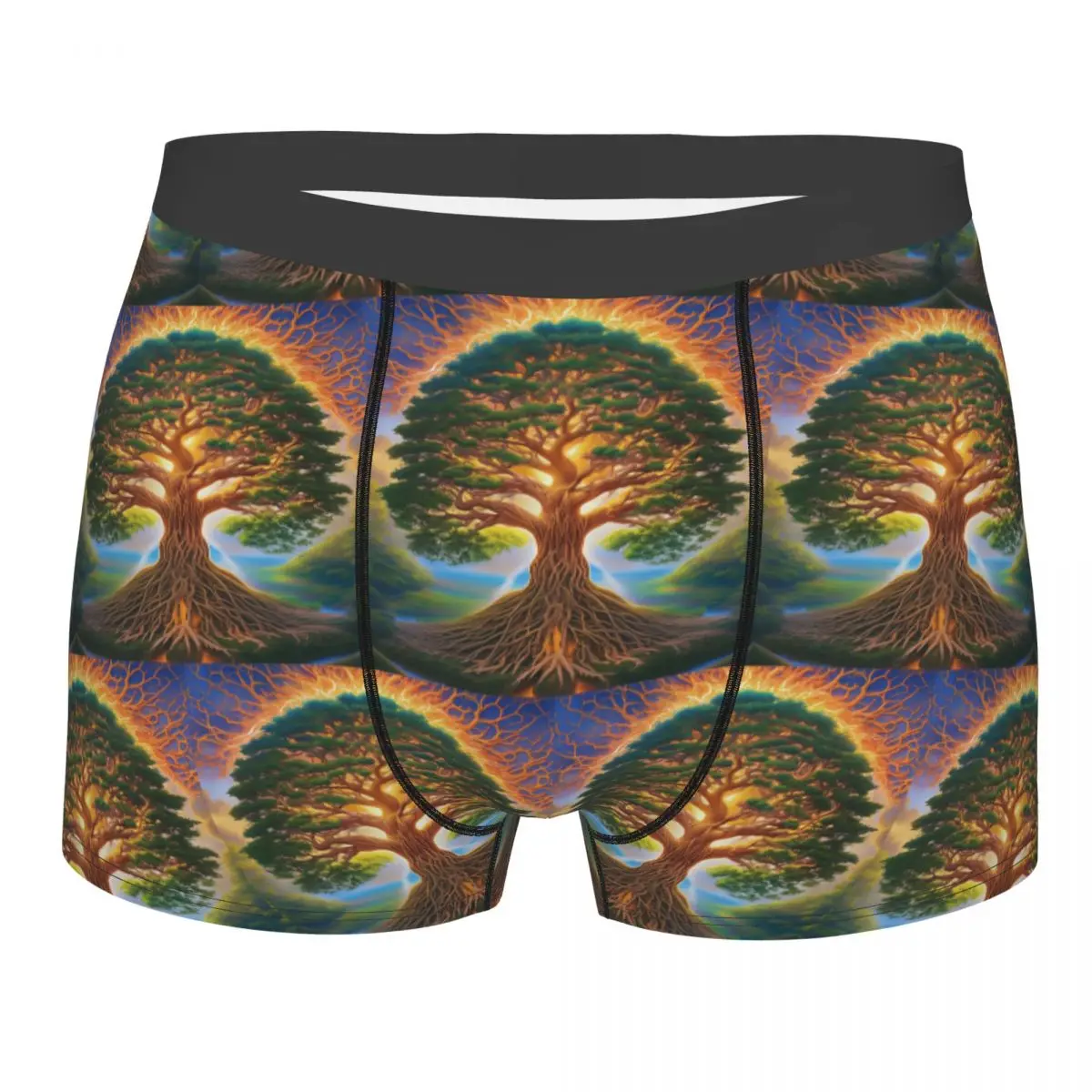 Boxer Underpants Shorts Biblical World Tree Of Life Panties Men's Ventilate Underwear for Homme Man Boyfriend Gifts