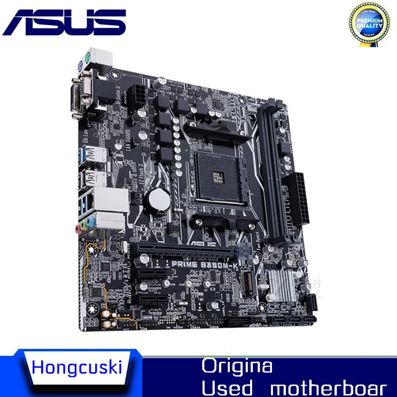 Used B350M For ASUS PRIME B350M-K original motherboard Socket AM4  DDR4 B350 64G SATA3 M.2 NVME PCI-E3.0 Desktop Motherboard