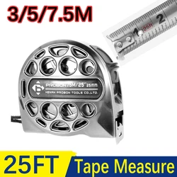 3/5/7.5M Metric Tape Measure Stainless Steel Anti-corrosion Retractable Metric Ruler Hollow Design Woodworking Measuring Tool