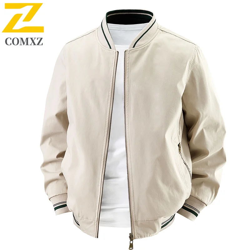 

Мужская куртка 2025, хлопковая двусторонняя модная универсальная свободная дышащая куртка с бейсбольным воротником, уличная повседневная мужская куртка на молнии