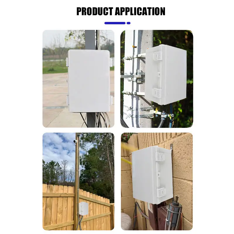 IP67 صندوق مقاوم للماء في الهواء الطلق، صندوق قاعدة بلاستيكي هندسي ABS، صندوق طاقة للمراقبة الخارجية