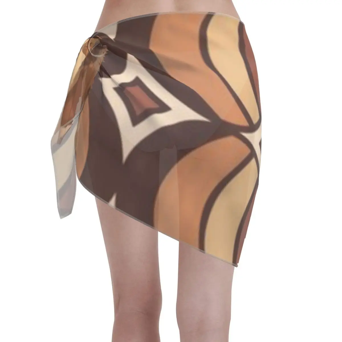 Promotion Retro Geometric Globe Pattern 529 Women's Beach Wrap SkirtCaribbean Trip Knit Beach Wrap